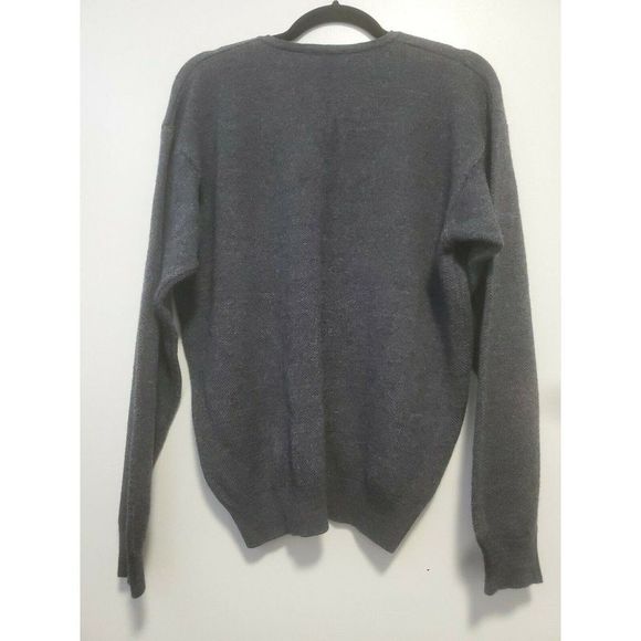 Renzo Italian Men's Sweater Wool Viscose Steel Blue XL - Picture 3 of 6